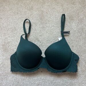 Aerie Deep Green Lace Bra 34C Demi